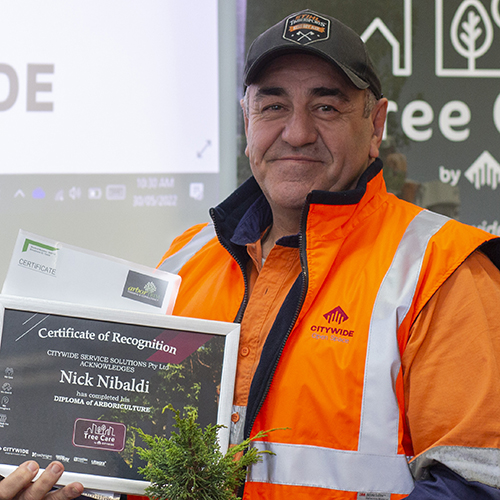 2022 Citywide Arborist Graduates Nick Nibaldi Green Collar